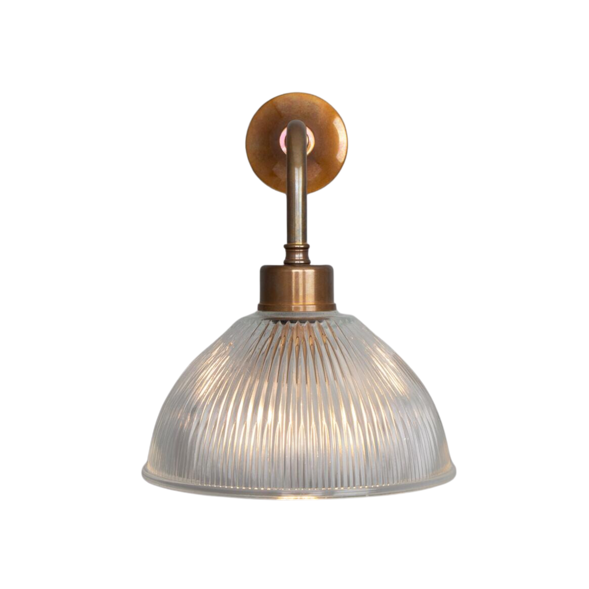 Fowler Vintage Prismatic Glass Dome Wall Sconce - Pure Salt