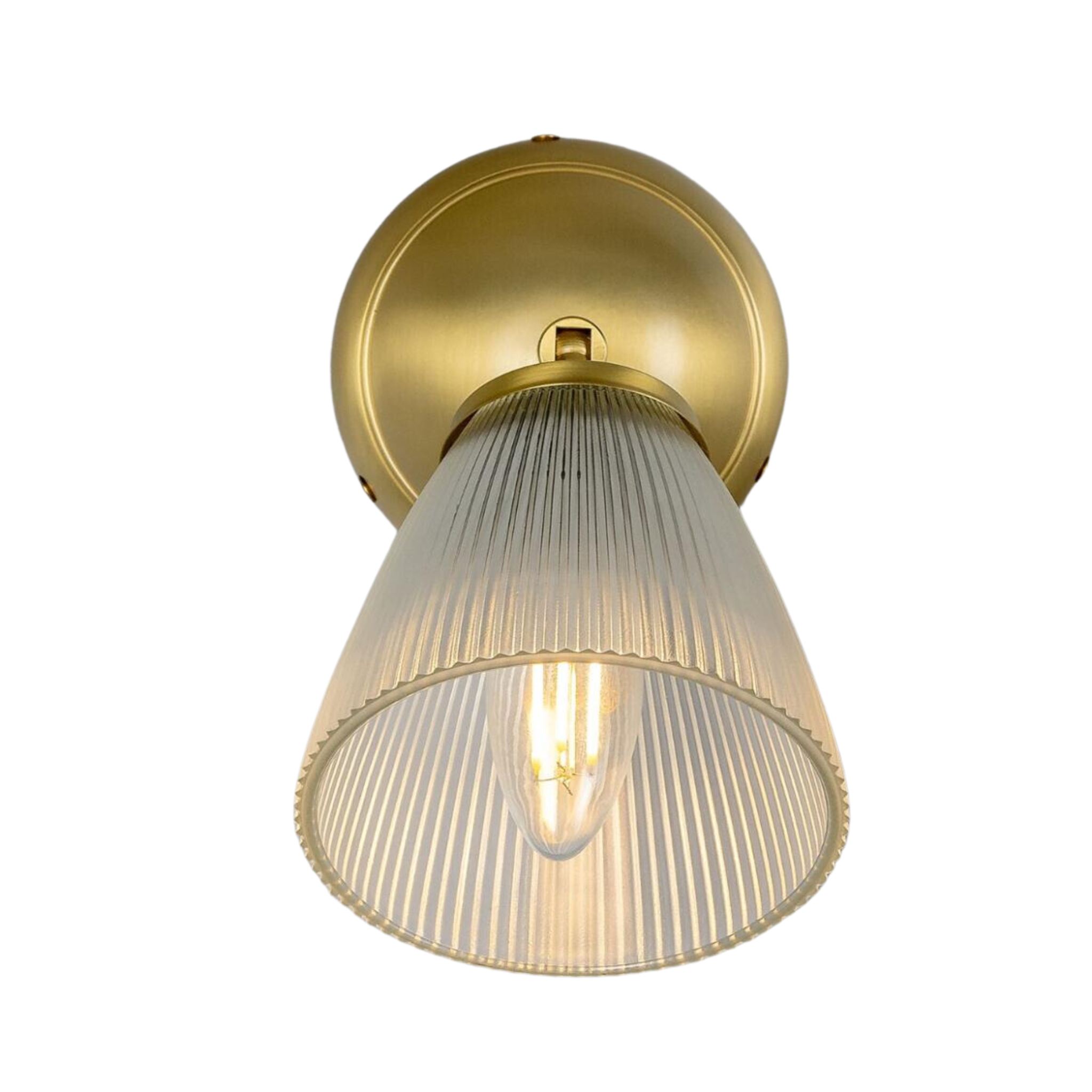 Bonnie Vintage Prismatic Glass Wall Sconce with Swivel - Pure Salt