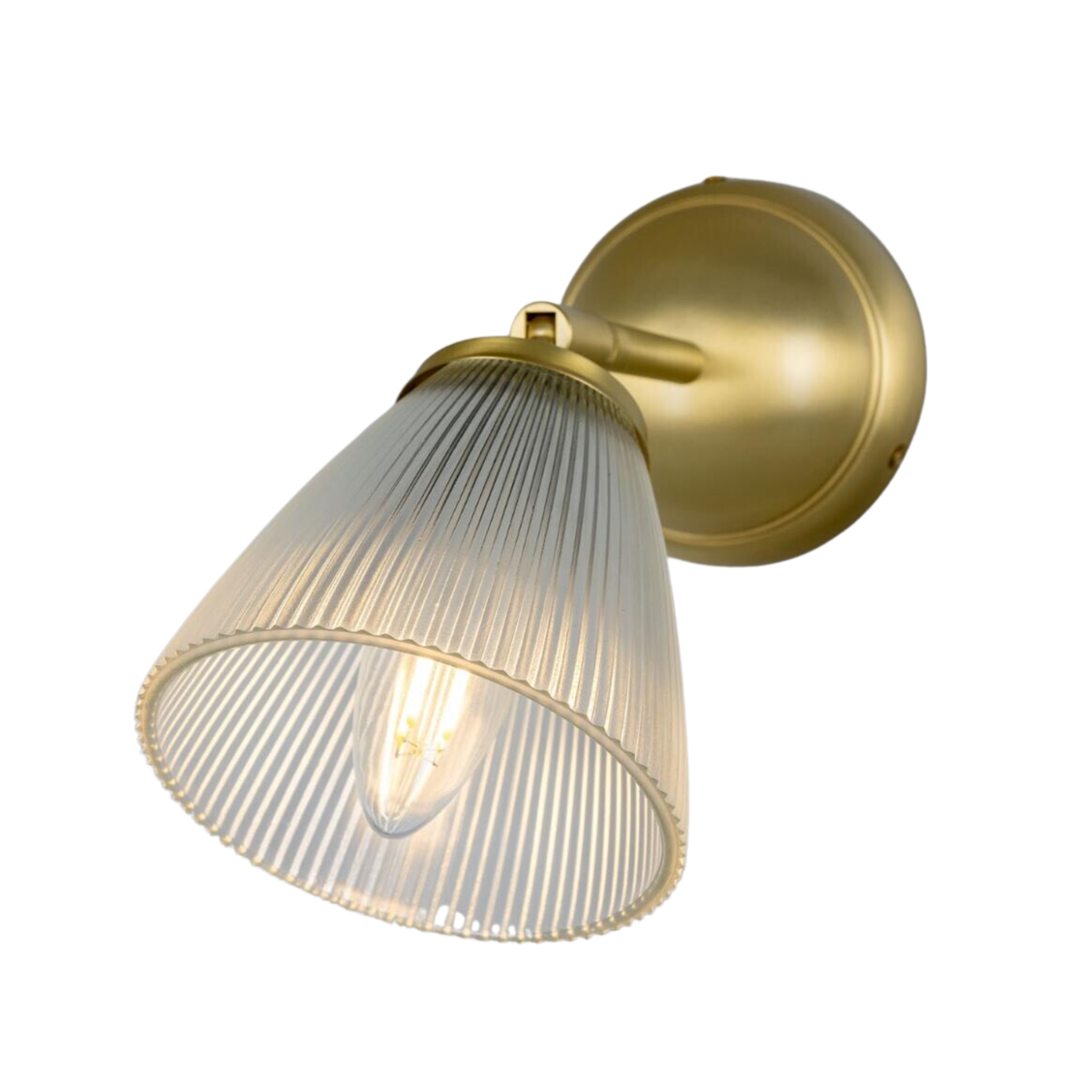 Bonnie Vintage Prismatic Glass Wall Sconce with Swivel - Pure Salt