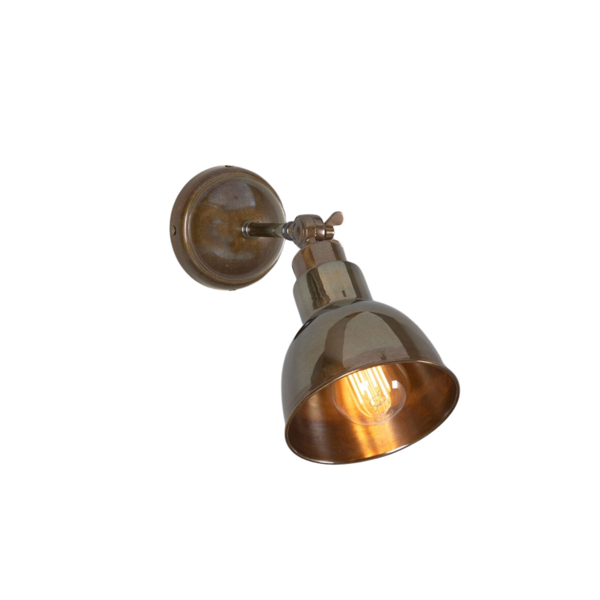 Morgan Vintage Adjustable Brass Wall Sconce - Pure Salt