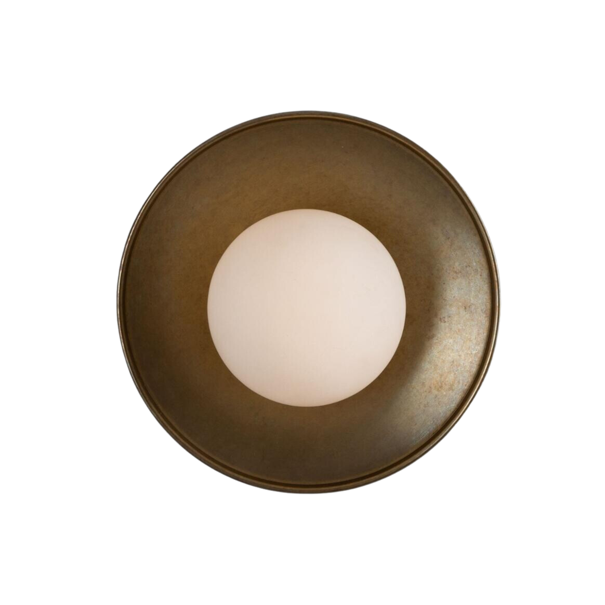 Morey Brass Disc Wall Sconce, Antique Brass - Pure Salt