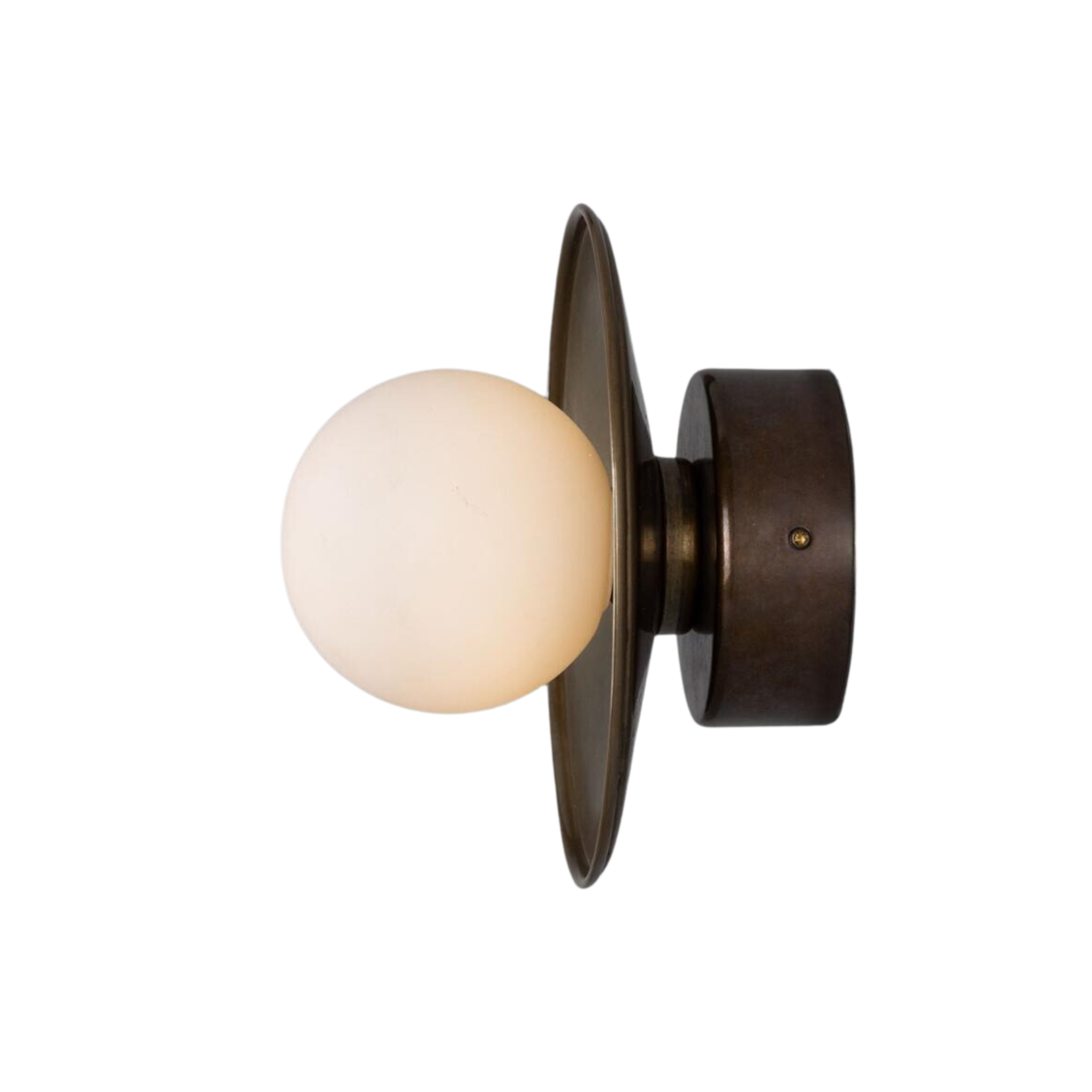 Morey Brass Disc Wall Sconce, Antique Brass - Pure Salt