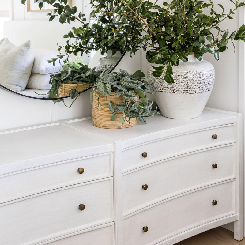 Cane Rattan Round Tree Baskets, Set Of 2