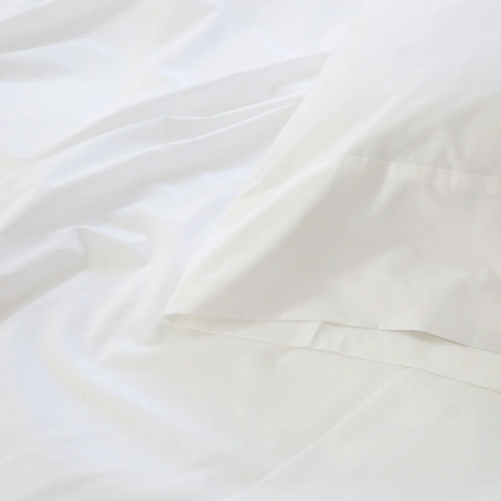 Cotton Percale Sheet Set by Pom Pom at Home, White - Pure Salt Shoppe