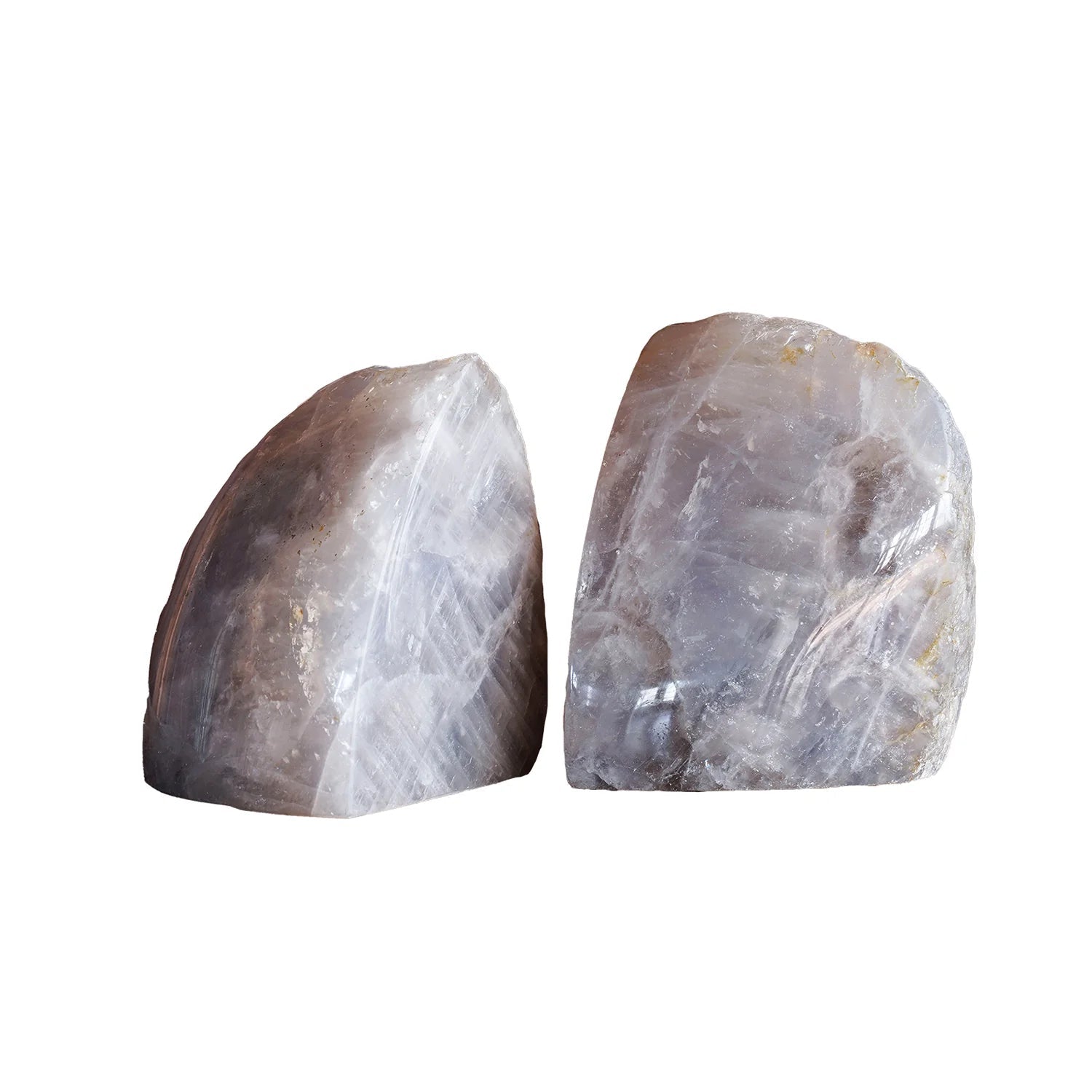 Blue Rose Quartz Bookends - Pure Salt