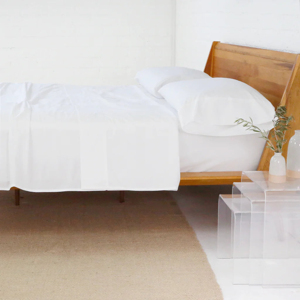 Cotton Percale Sheet Set by Pom Pom at Home, White - Pure Salt Shoppe