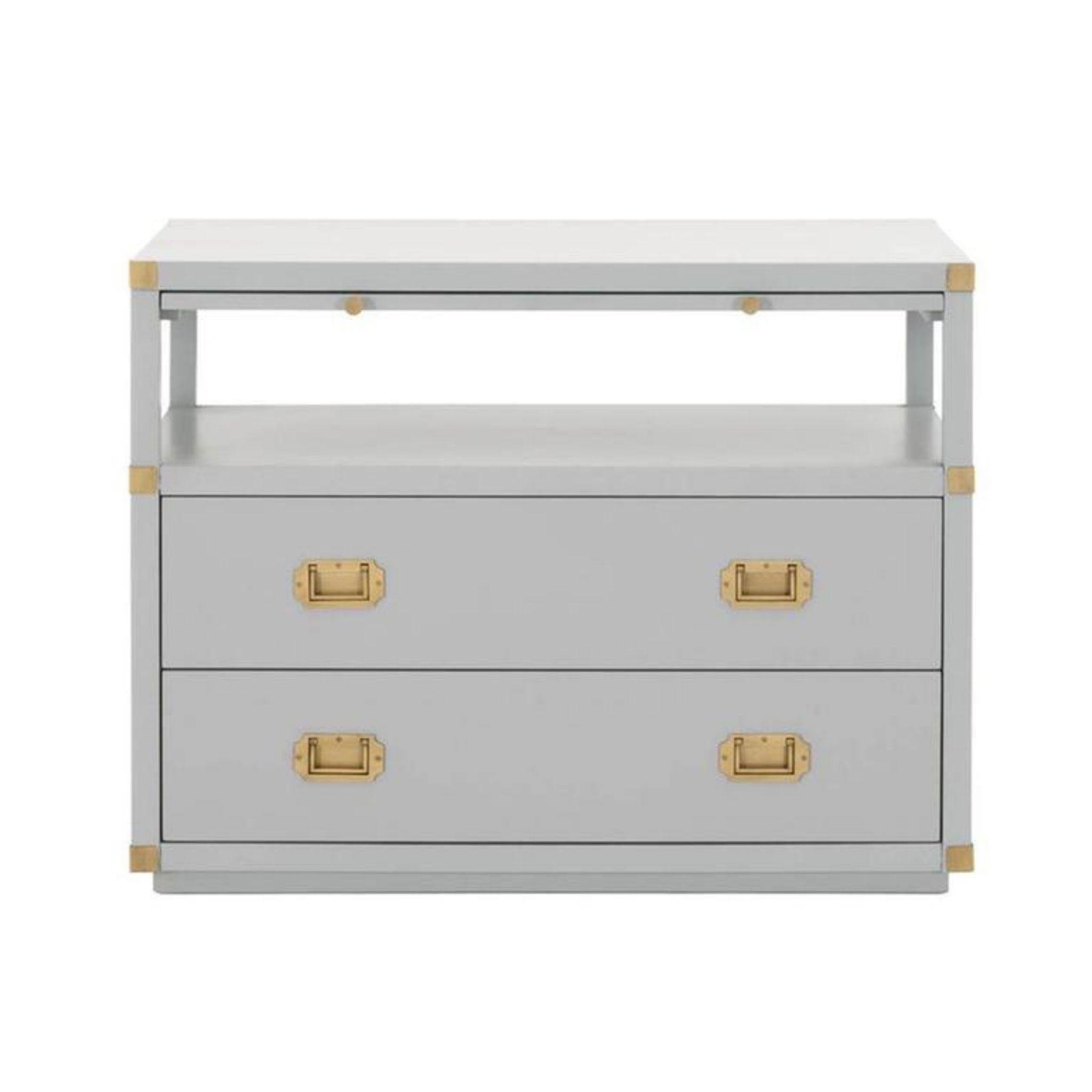 Barrett 2 Drawer Nightstand, Grey & Gold - Pure Salt Shoppe