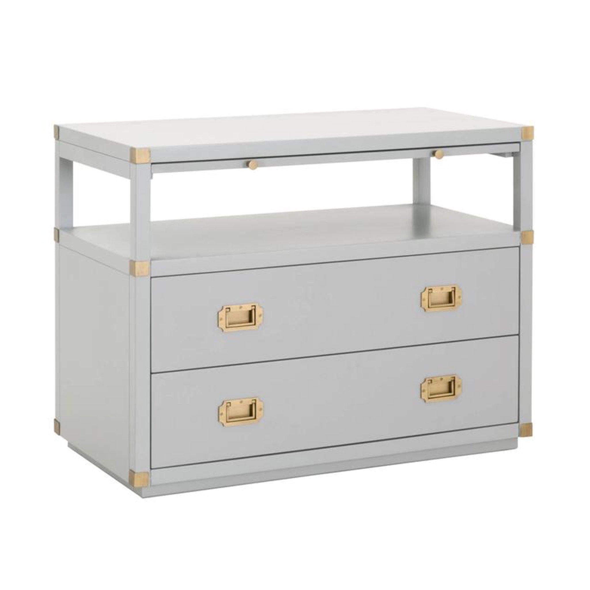 Barrett 2 Drawer Nightstand, Grey & Gold - Pure Salt Shoppe