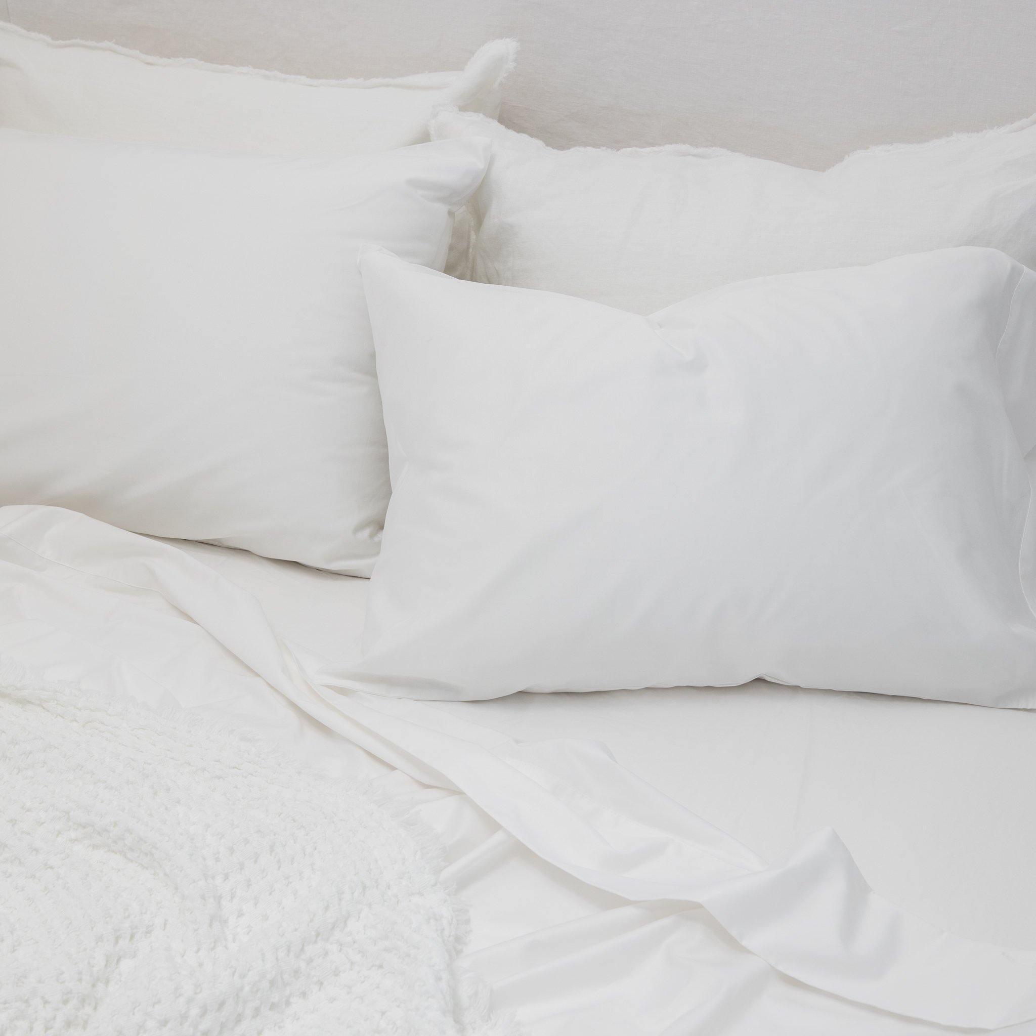 Cotton Sateen Sheet Set by Pom Pom at Home, White - Pure Salt Shoppe