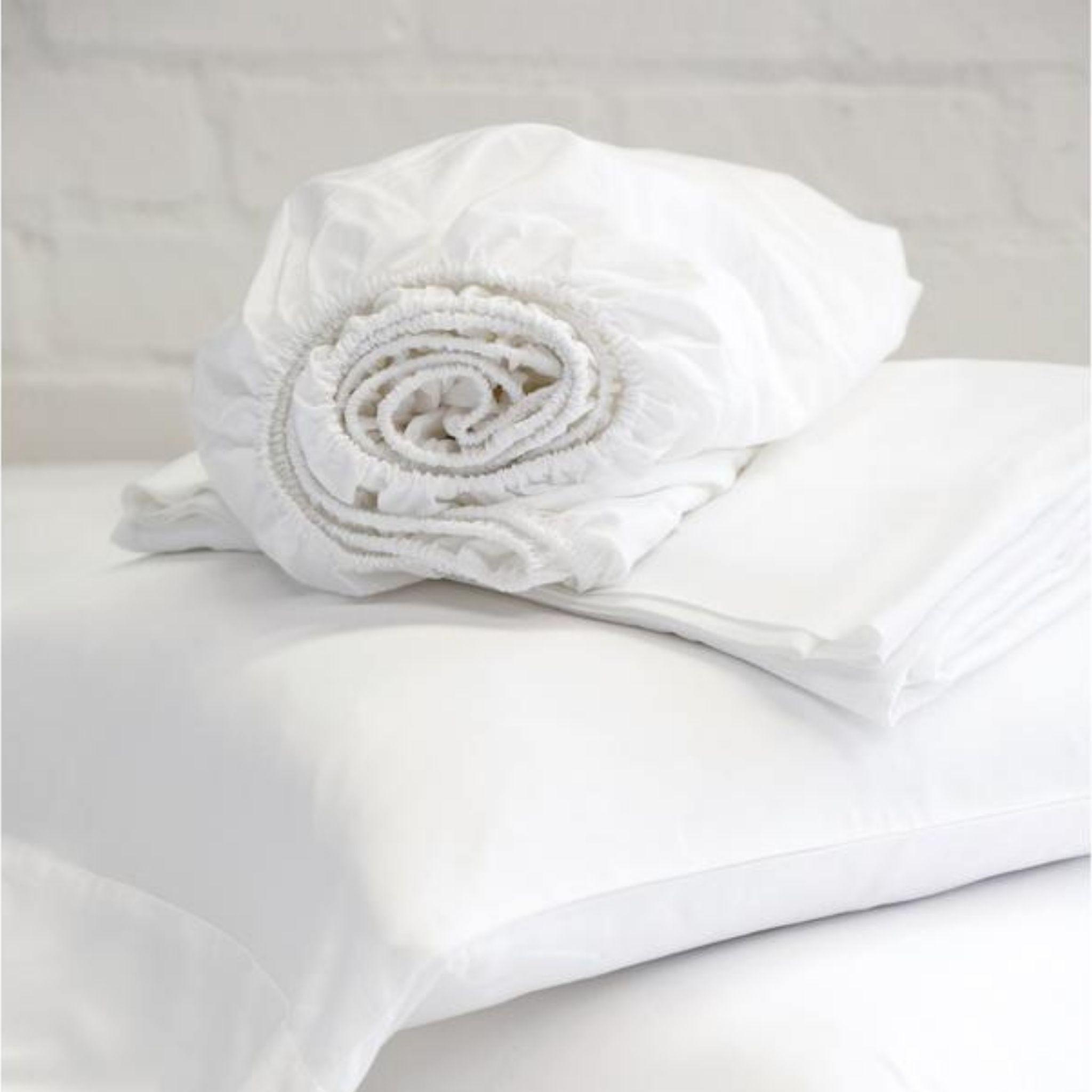 Cotton Sateen Sheet Set by Pom Pom at Home, White - Pure Salt Shoppe