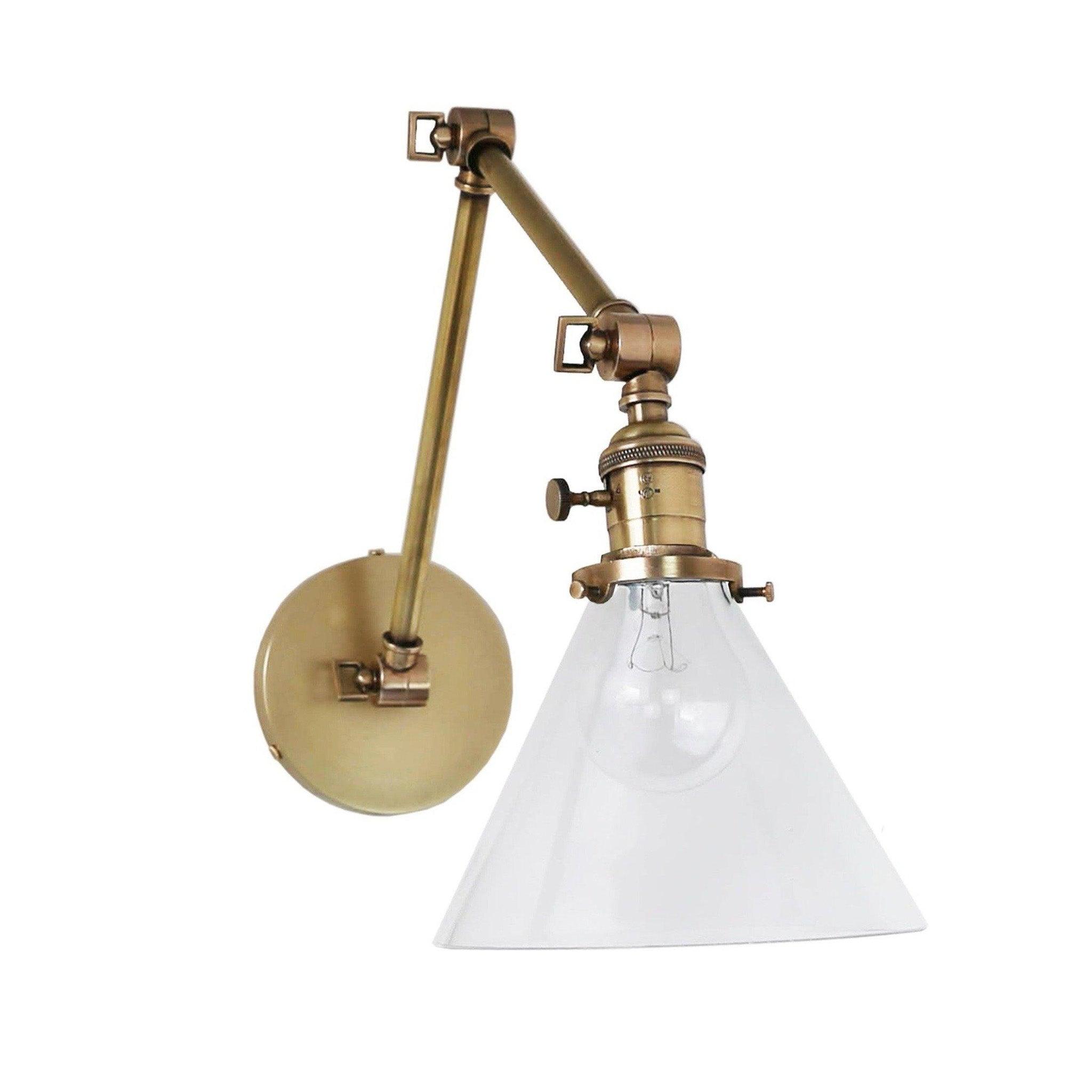 Jamestown Double Arm Wall Sconce with Tapered Clear Glass Shade - Pure Salt Shoppe