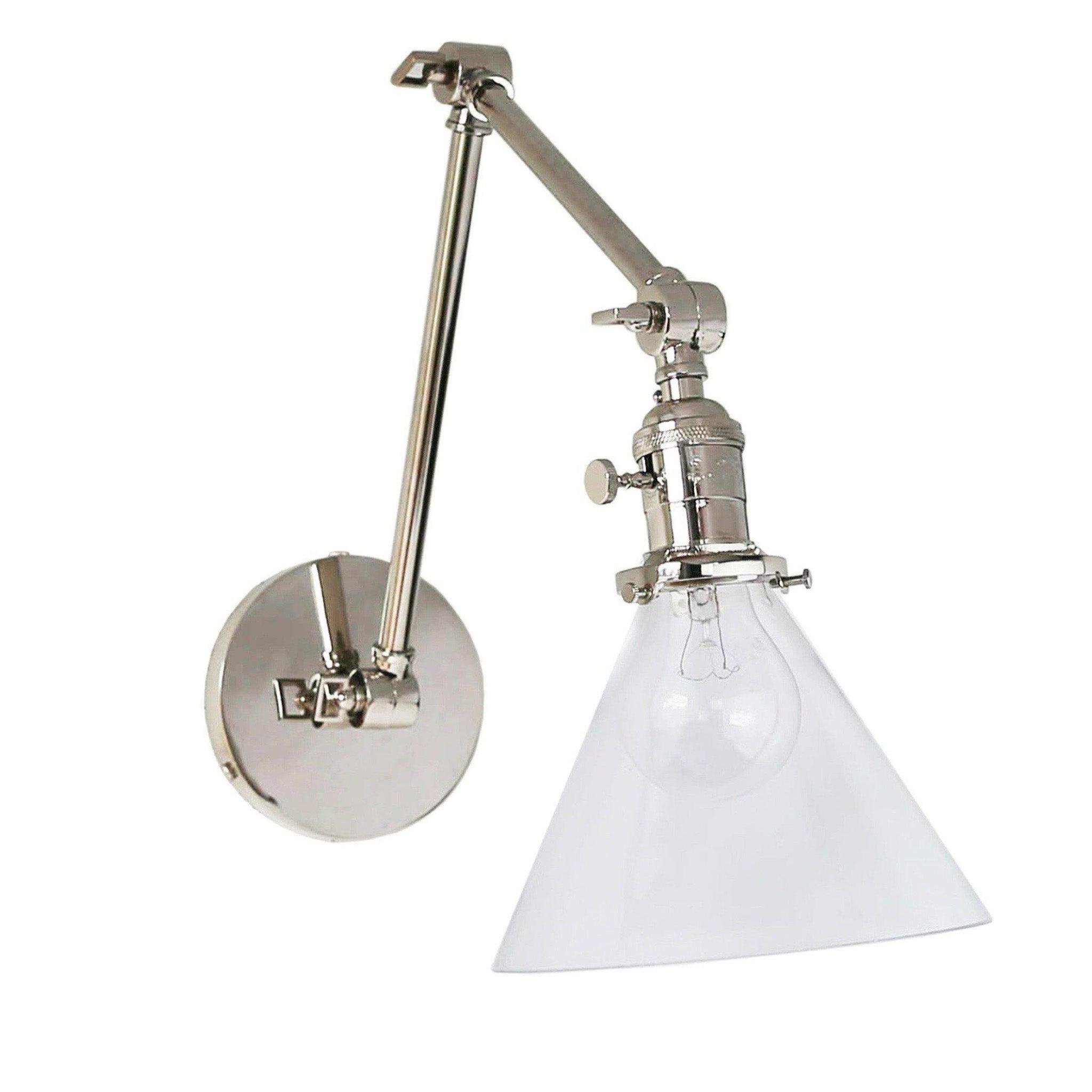 Jamestown Double Arm Wall Sconce with Tapered Clear Glass Shade - Pure Salt Shoppe