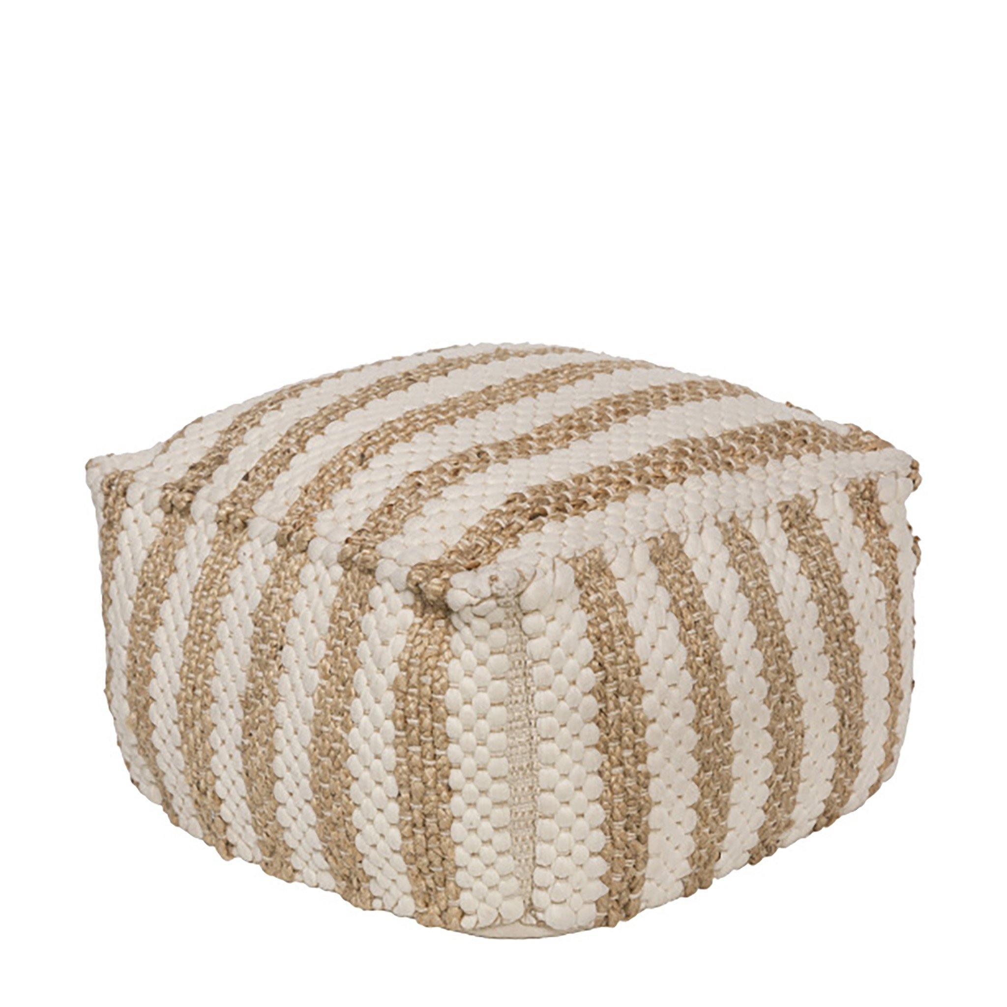 Large Woven Stripe Ottoman - Pure Salt Shoppe