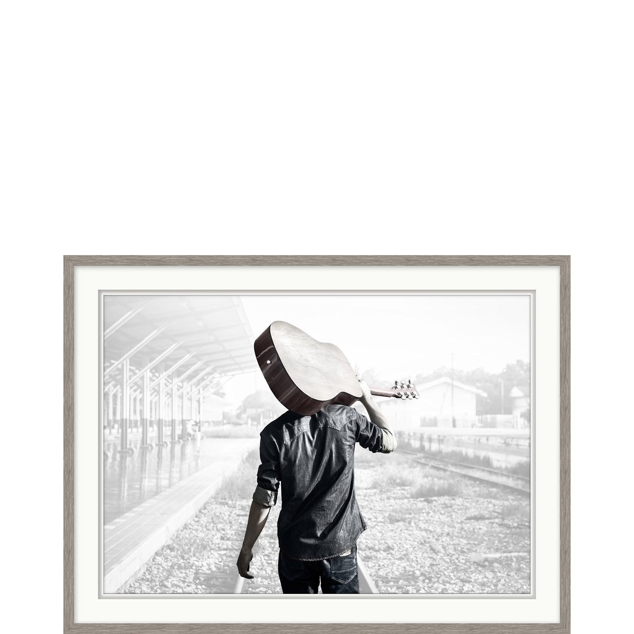Man with Guitar on Shoulder - Pure Salt Shoppe