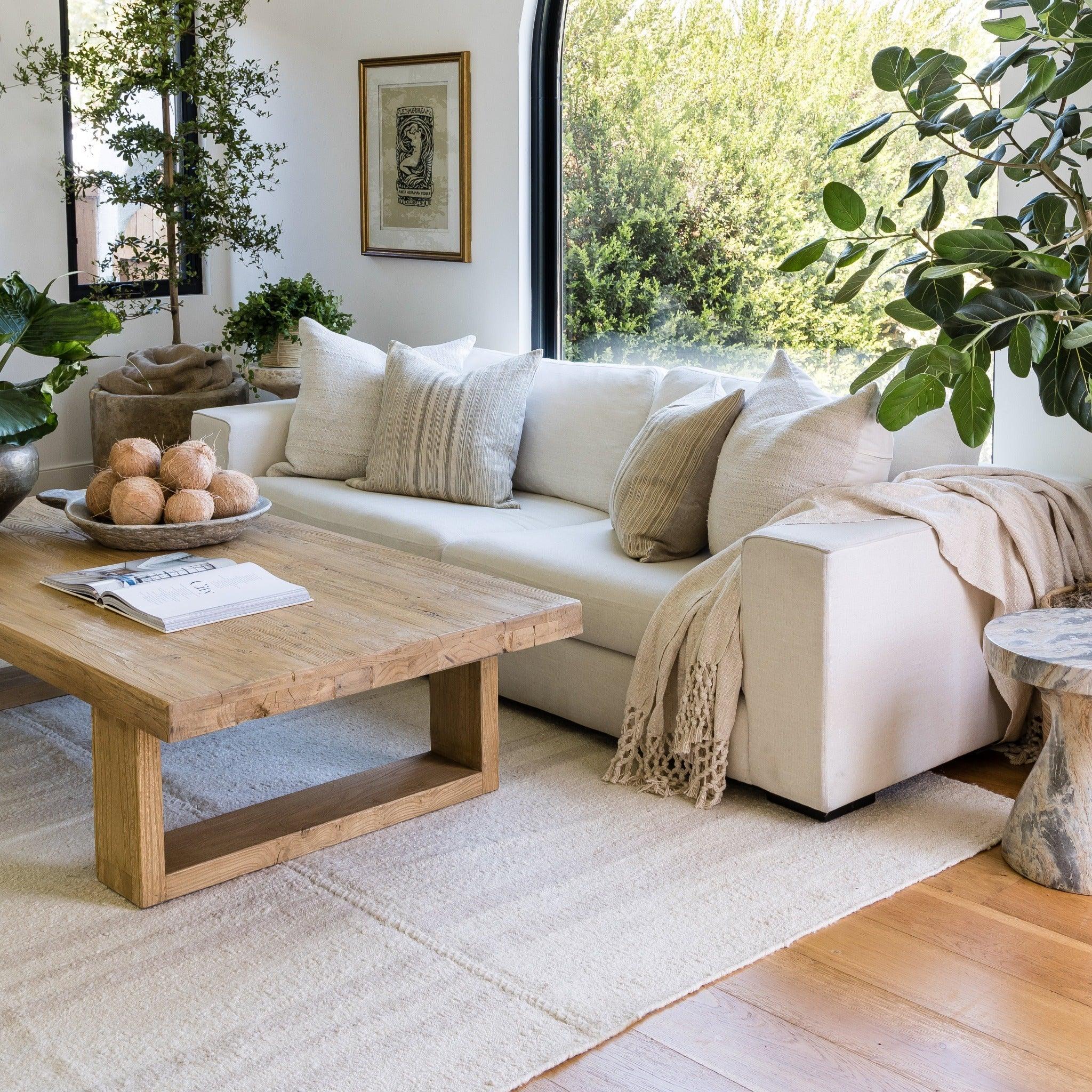 Pure Salt x Momeni Koukila Stitch Muted Stripe Rug - Pure Salt