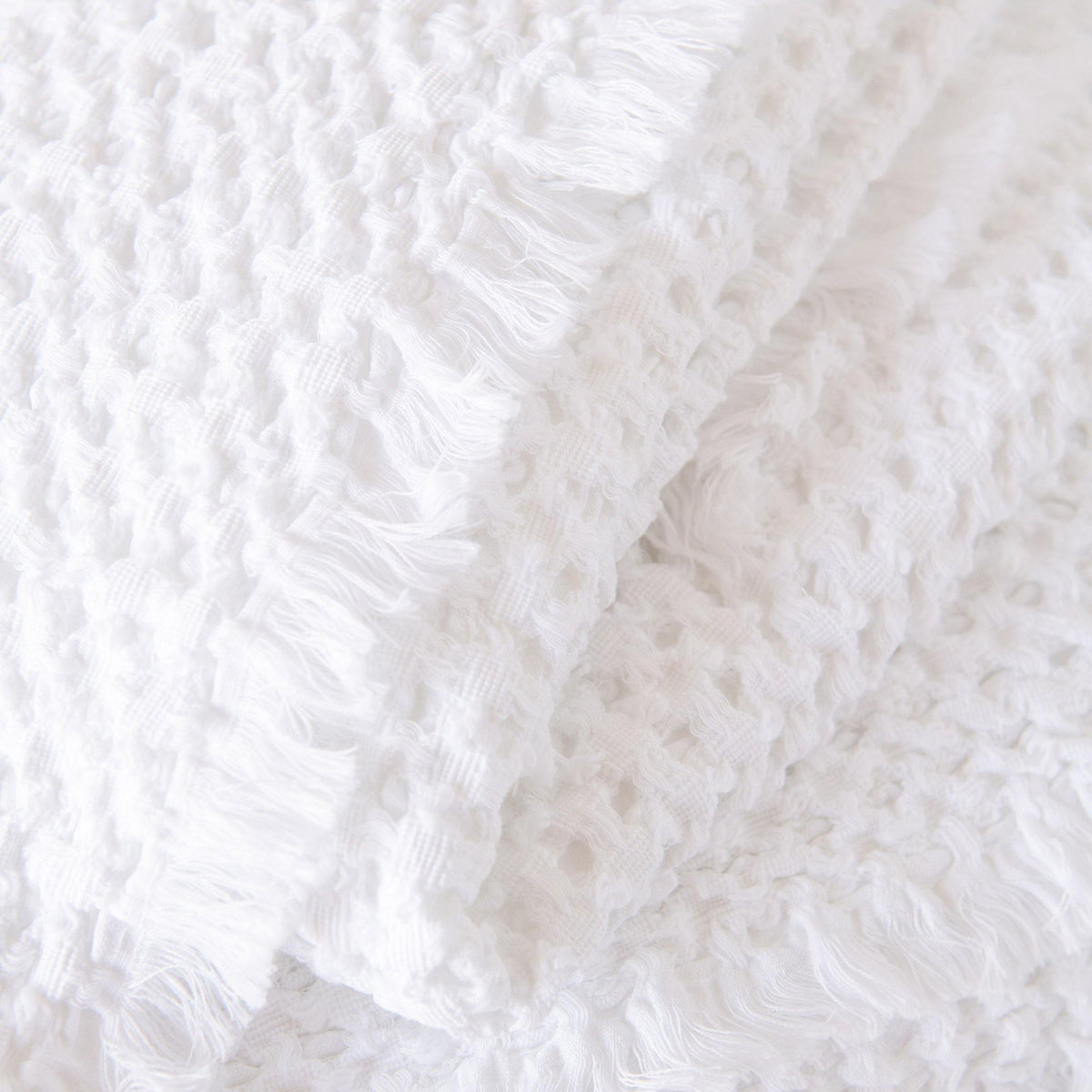 Open Weave Thermal Blanket, White