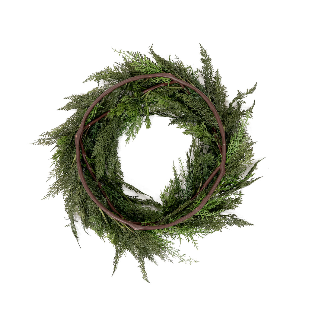 22" Deluxe Cedar Wreath Green- Pure Salt Shoppe