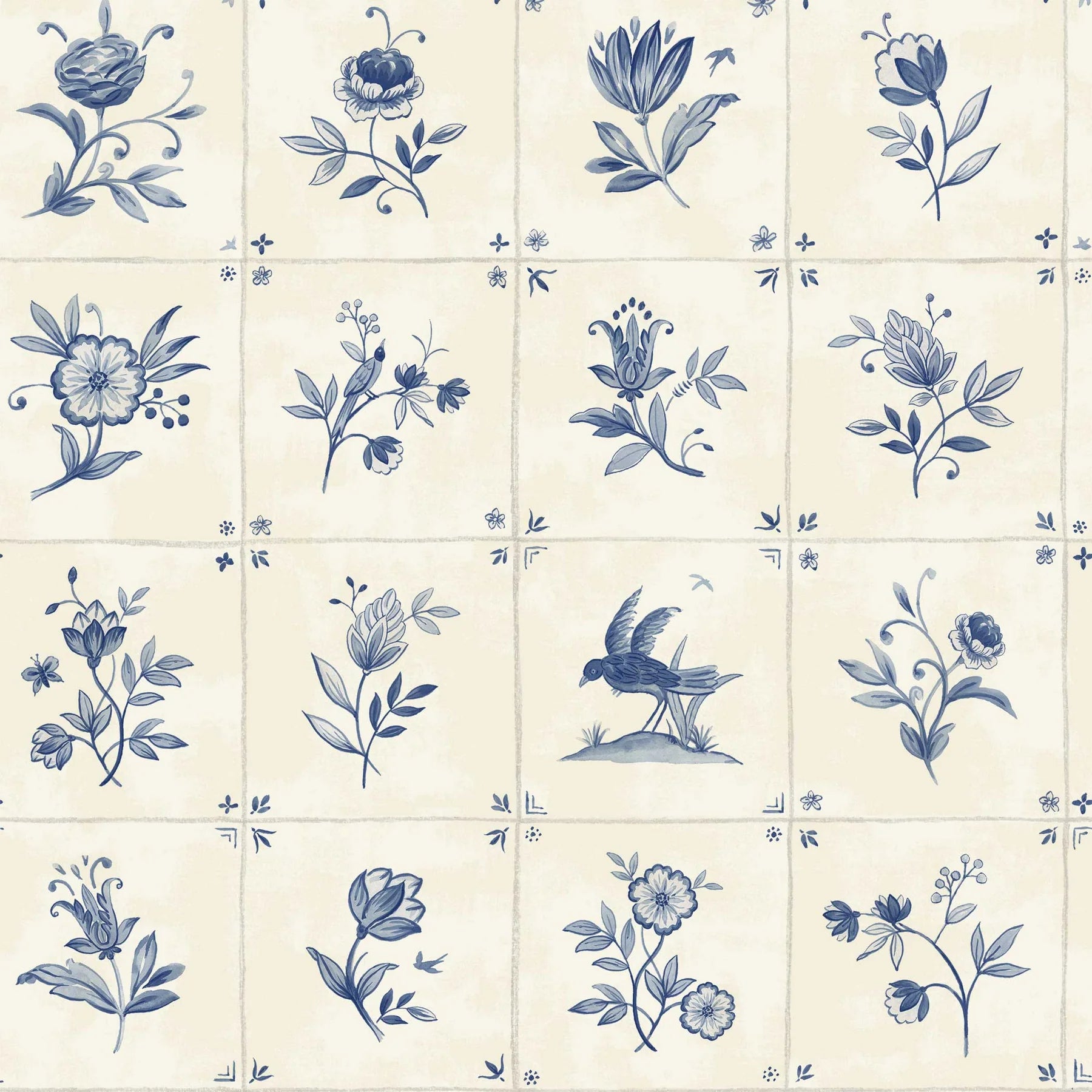 Azulejo Tile Textured Wallpaper