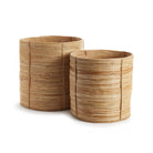 Cane Rattan Round Tree Baskets, Set Of 2