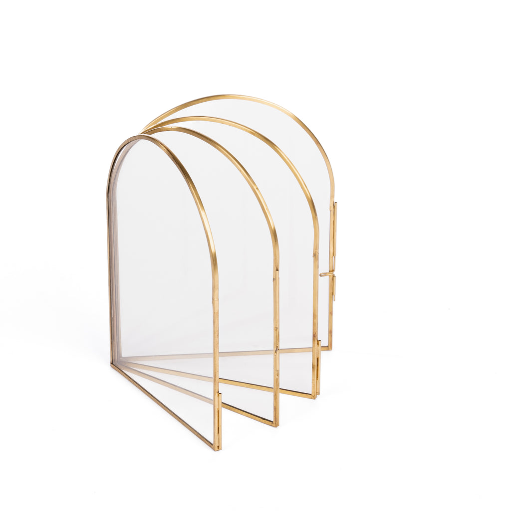 Christa Brass & Glass Arched Photo Frame - Pure Salt