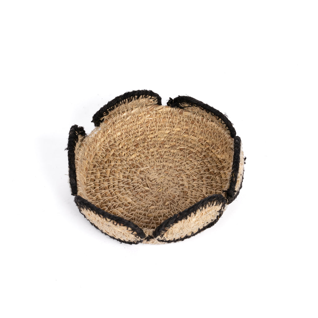 Hand-Woven Seagrass Coasters w/ Basket - Pure Salt