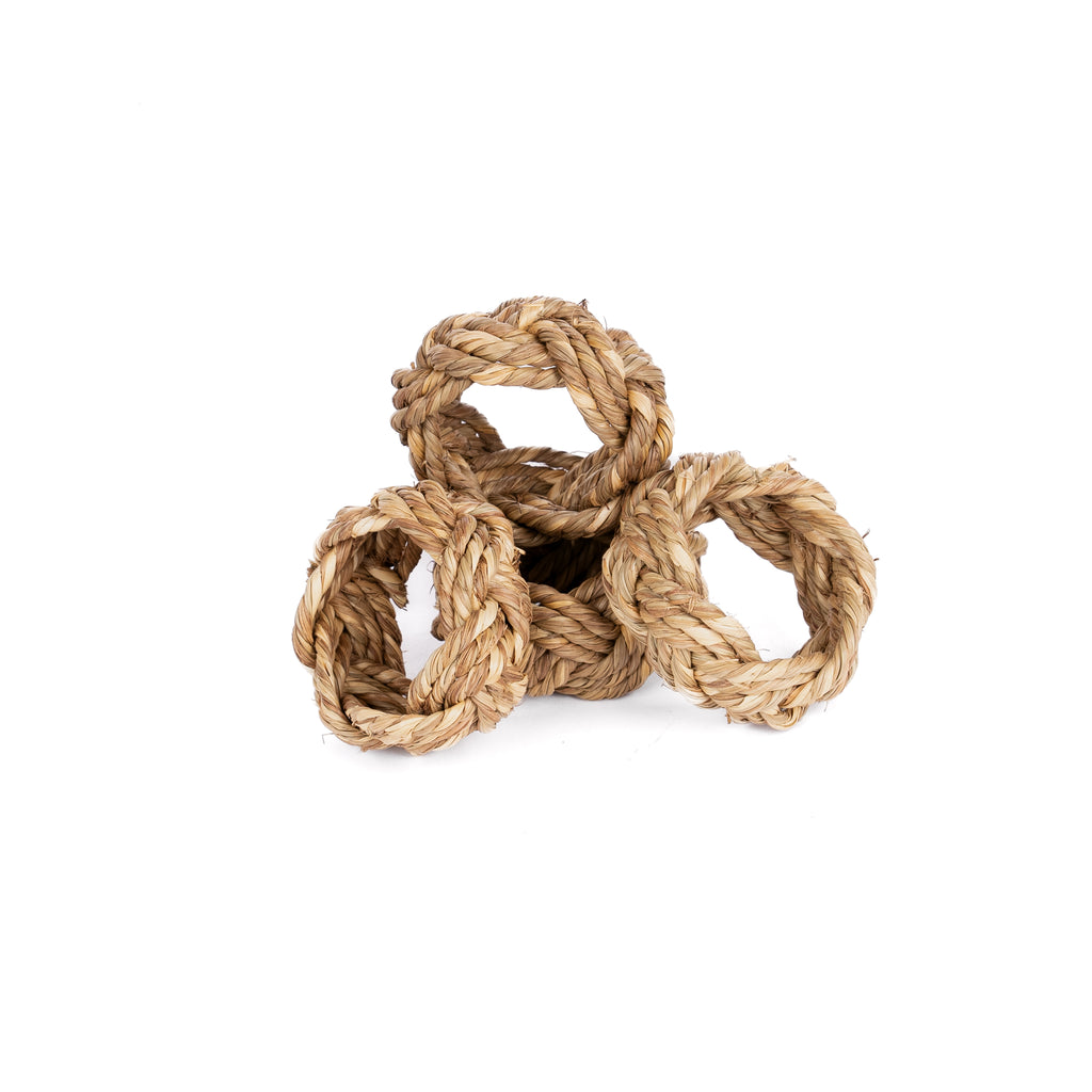 Braided Seagrass 2" Napkin Rings - Pure Salt