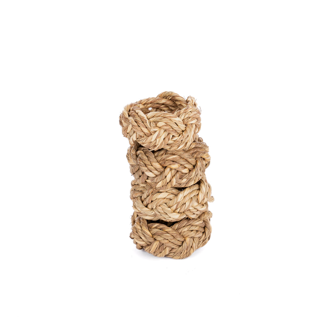 Braided Seagrass 2" Napkin Rings - Pure Salt