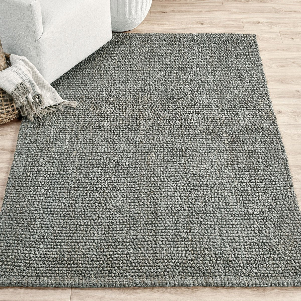 Luna Chunky Loop Rug, Blue Charcoal