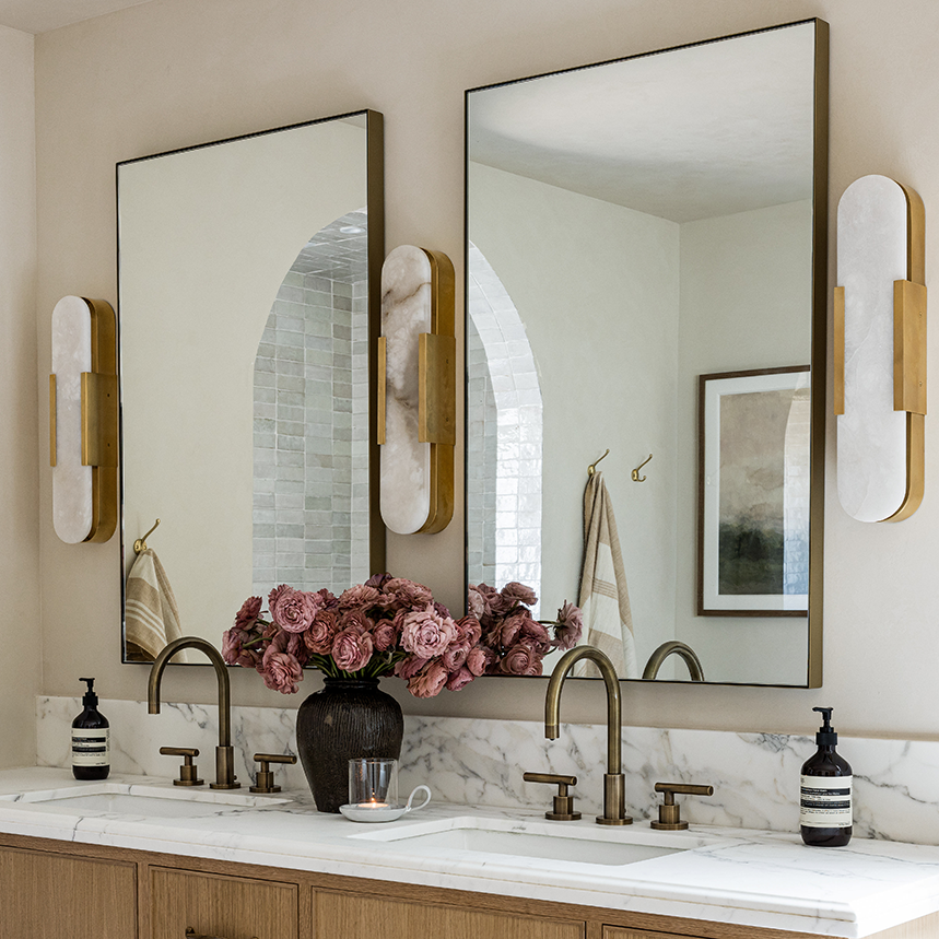 Mira Melange Elongated Sconce, Antique Burnished Brass