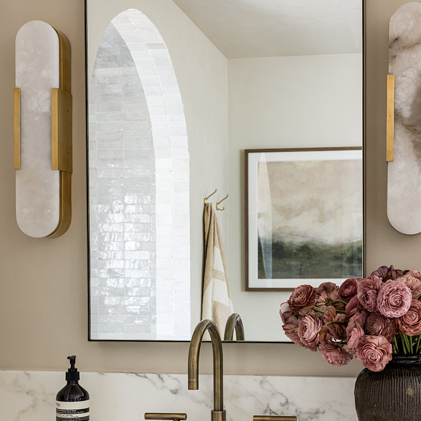 Mira Melange Elongated Sconce, Antique Burnished Brass