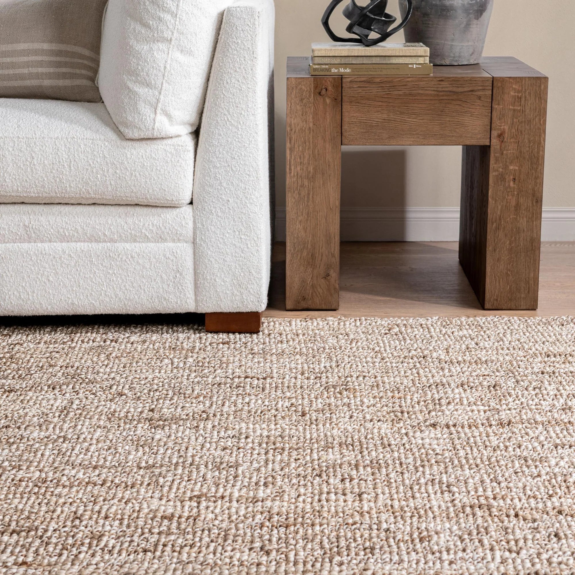 Pryssa Boucle Rug, Silver / Ivory