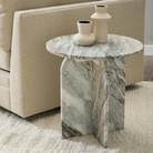 Reilen Round End Table-Gray