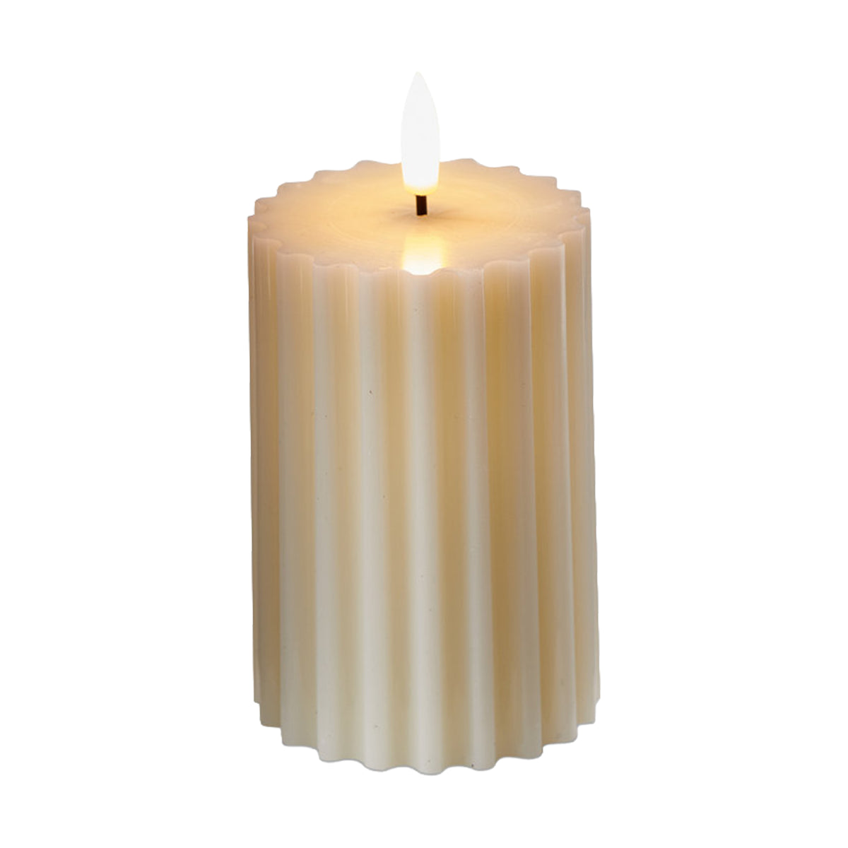 Ribbed Pillar Candle - Pure Salt Shoppe