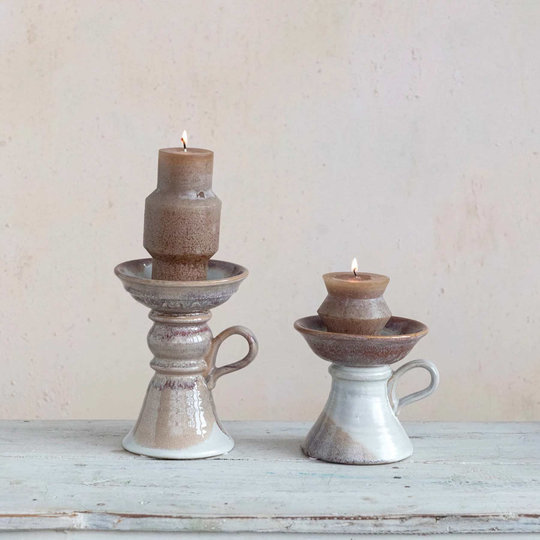 Stoneware Pillar Holder