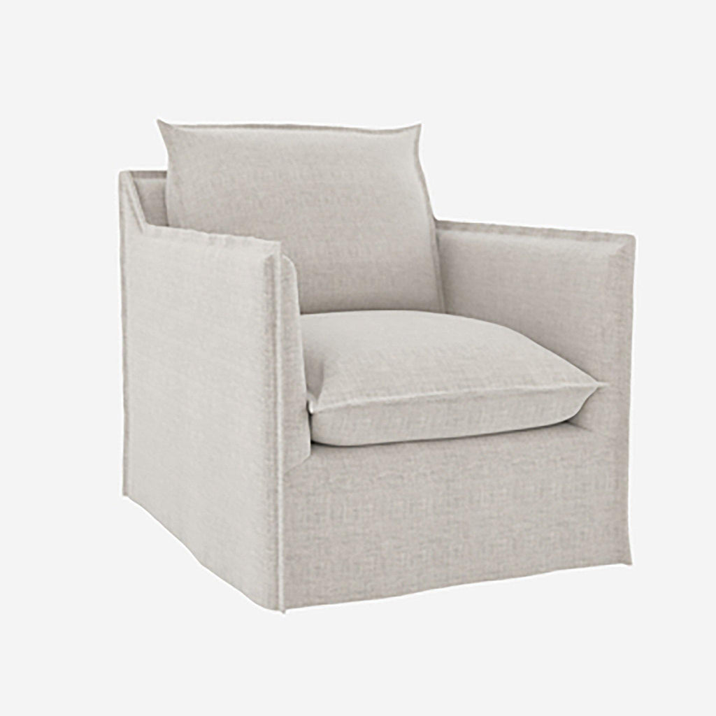 Evan Slipcovered Swivel Chair - Pure Salt Shoppe