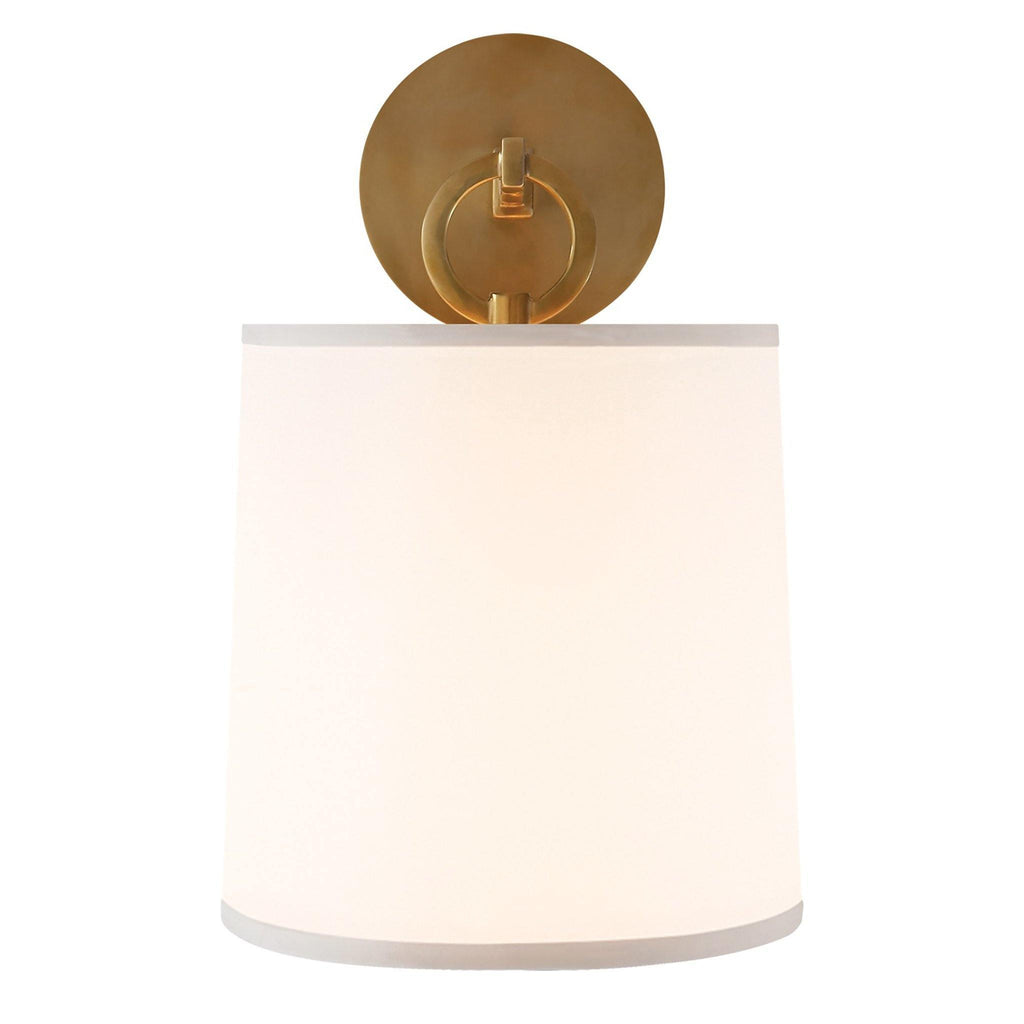 French Cuff Sconce in Soft Brass with Silk Shade - Pure Salt Shoppe